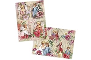 Ideen mit Herz, 2 fogli di carta di riso, carta pregiata per decoupage, DIN A4, 2 diversi motivi, vintage, Natale e altri