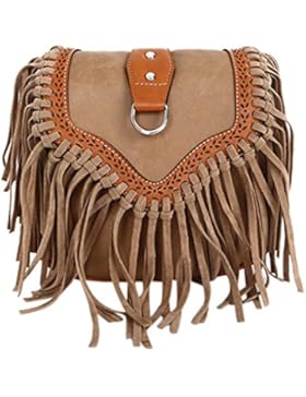 LY®Neu Umhängetasche Handtasche Retro Damen Schultasche Trage Quaste Tasche Reisetasche kunstleder Klein