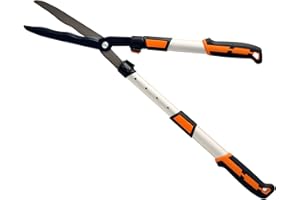 GARCARE Telescopic Hedge Shears Long Reach 660-825 mm, Lightweight Garden Shears for Hedges Shrubs Grass (Carbon Steel Blade, Anti-Slip Handles, Balanced Construction)