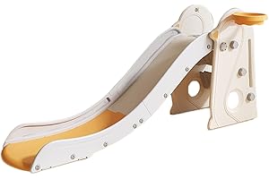 CHIIRAKU Kinder Rutsche & Kletterset mit Basketballkorb – Faltbar, rutschfeste Stufen, 175 cm, bis 60 kg Tragfähigkeit