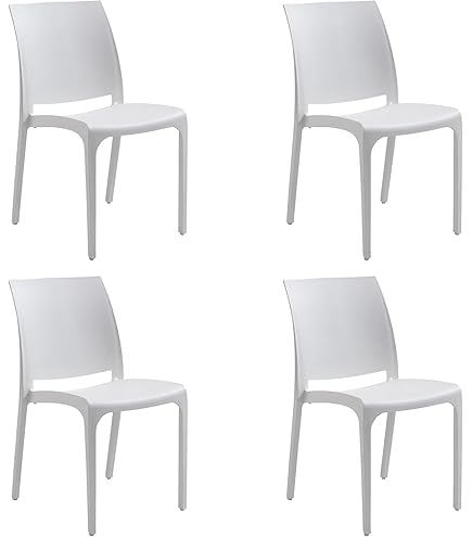 Set 6 Sedie YVONNE In Polipropilene - Impilabili, Resistenti UV, Moderne Per Interni Ed Esterni