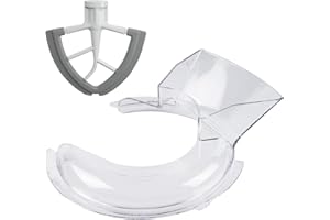 MOLOUDAN Spritzschutz für KitchenAid 4,5 und 5 Quart Kippkopf Standmixer, Rührer Zubehör, und Flex Edge Schlägel für Kitchen Aid Mittelgroße Küchenmaschinen mit kippbarem Motorkopf