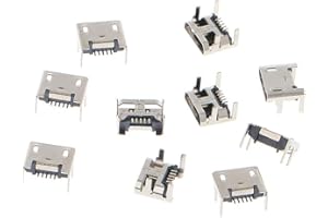 SUCHUANGUANG 10 Pezzi Micro USB Tipo B Presa Femmina 5 Pin Connettore SMD 4 Gambe Presa Femmina 90 Gradi Degree