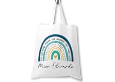 Personalised Teacher Bag with Customisable Name, Teacher Gifts, Custom Leaving End of Term Gift, Custom Teacher Tote Bag with