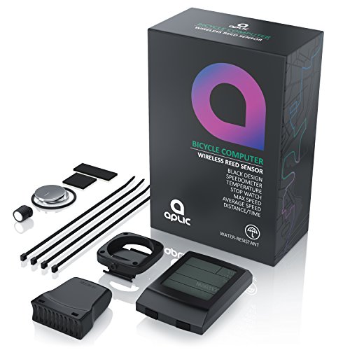 CSL – Fahrradcomputer kabellos | Fahrradtacho / Radcomputer / Tachometer | 13 Funktionen / Temperaturanzeige in °C | Reed-Sensor | inkl. Befestigungsmaterial | Hintergrundbeleuchtung | IP65 - 3