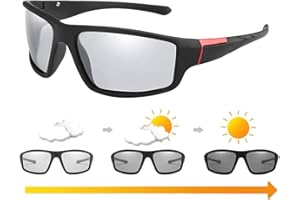 Tixiyu Fotochromowe okulary przeciwsłoneczne męskie antyodblaskowe ochrona UV400 na zewnątrz sportowe okulary przeciwsłoneczne na dzień i w nocy jazda na rowerze narciarstwo golf bieganie kolarstwo wędkarstwo