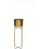 Victoria Gold Desenli Metal Ayaklı Saksı B&uuml;y&uuml;k Boy