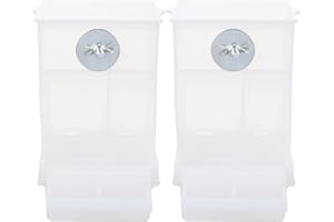 STOBOK 2 Piezas sin Comedero Automático para Pájaros Alimentador para Loro Alimentador para Mascotas Contenedor de Alimentos Jaula para Pájaros Accesorios para Perico de Canario