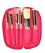 LyDia professional 6 pieces pink handle studio collection mini makeup brush set with zip case