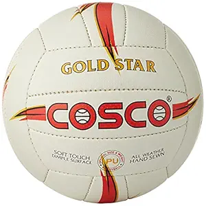 Cosco Goldstar Leather Volleyball, Size 4 (White)