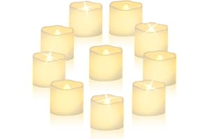 CNMTCCO LED Candle Lights, 24Pcs Realistic Bright Flickering Tea Light, Battery Operated Flameless LED Candles, Electric Fake Candle in Warm White and Wave Open (Classic Candles)