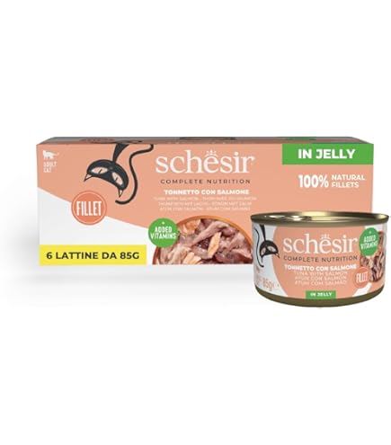 Schesir Adult Natvoer voor Katten, Tonijn, 85 g x 24 stuks