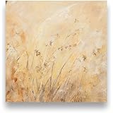 Acrylbild in braun: Wiese im Herbst