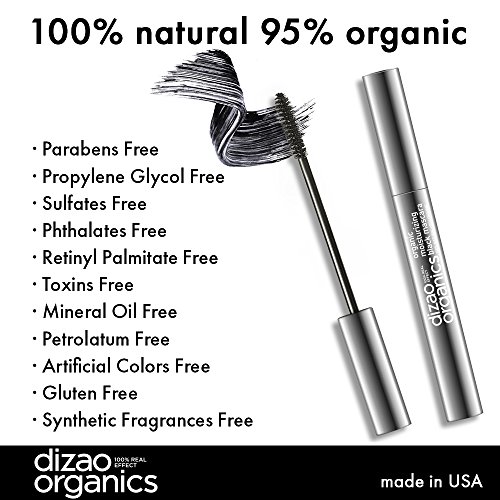 Dizao 95% Organische Feuchtigkeitsspendende Schwarze Mascara mit dem Organischen Extrakt von Reiskleie und Kaffeebohnen - 2