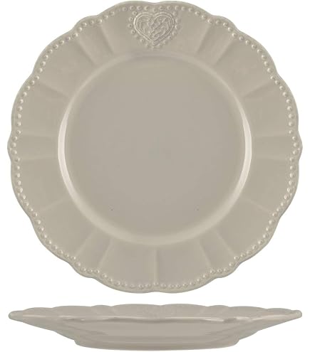 Set 6 Piatti Piani Villa D'Este Home Tivoli In Gres Smaltato, Diametro 27 Cm, Colore Grigio Antracite