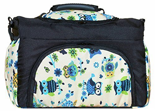 Diaper bag PIA from Baby-Joy 3XL oversize Black Cream Owl 7 Diaper Changing Baby Carry-all Bag TP-41