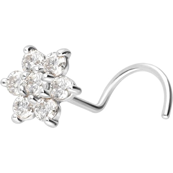 Piercing Al Naso A Forma Di Fiore In Oro 14 Carati, Piercing Al Naso, Anello Al Naso In Oro, Piercing Al Naso Indiano, Vite Al Naso In Oro, Gioielli Per Il Naso - Foto 10