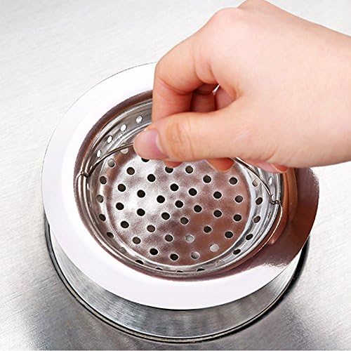 Stainless Steel Kitchen Sink Strainer for Shower, Bath or Kitchen Sinks, Plug 110mm (Silver)