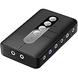 INVAFOCO 7.1 Surround Sound Card 7.1 Channel Audio Adapter USB External Sound Card with SPDIF Digital Audio for PC Gaming 7.1