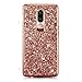 Produktbild OnePlus 6 Hülle Glitzer Silikon Handyhülle für OnePlus 6, Coollee Ultra Slim Glitter Sparkle TPU Weich Case Süße Mädchen Luxus Bling Strass Glänzend Handytasche Bumper Dünnes Smartphone Etui Back-Cover Rot Rosa Schutzhülle (Roségold)