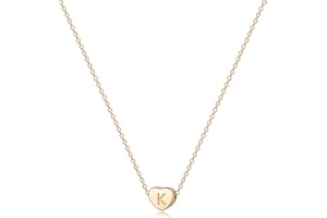 Jenosy Tiny Gold Initial Heart Necklace 18K Gold Plated Handmade Clavicle Chain Necklace Dainty Personalized Letter Heart Choker Necklace A-Z Gifts for Women Girls Necklace Jewelry