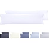 Todocama Set of 2 Pillowcases, Extra Soft Microfibre, Hypoallergenic, Set of 2 - 135 x 40 cm, White