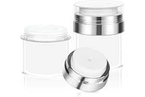 Ynaice Airless Pumpe Tiegel, 2 Stück 50ml Cream Spender Airless Pumpspender Leer Nachfüllbar Pump Behälter Cosmetic Cream Jar Tragbarer Reise Vakuum Pumpflasche Behälter für Creme Lotion