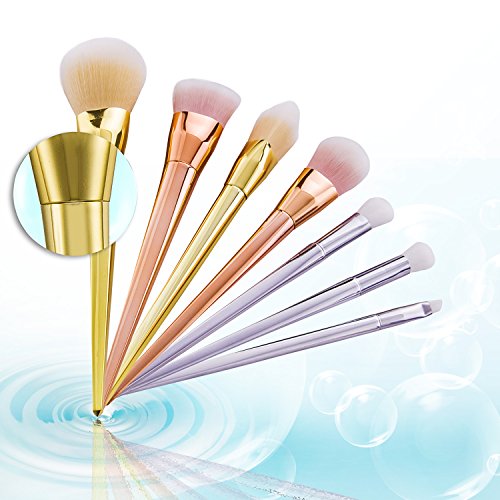 Make Up Pinsel Set, VALUE MAKERS® 7PCS Profi Kabuki Kosmetik Pinsel für Eyeliner Powder Concealer mit Etui - 7