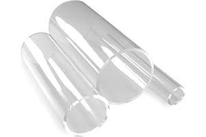 TIELO Clear Acrylic Perspex Tube Cut to Size Plastic Material Pipe Extruded (200mm Diameter, 400mm)