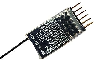 SPARKHOBBY ELRS 2,4G 5CH PWM ExpressLRS Receptor con 2,0dBi 2,4G Antena de tubería de Cobre Protocolo PWM/CRSF para Drones de ala Fija RC FPV (1PC BK ELRS 5CH PWM)