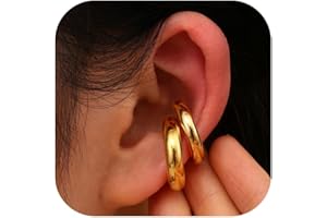 Dochais Ear Cuff Boucles d'oreilles non piercings, Boucles d'oreilles femme Chunky Earcuff Boucles d'oreilles sans trou à clip pour Cartilage Boucles d'oreilles à clip pour filles hypoallergéniques