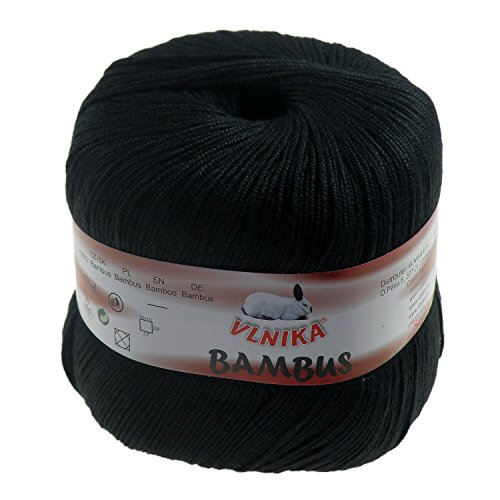 5 x 50g Strickgarn BAMBUS by VLNIKA, Nr. 308 schwarz - 2