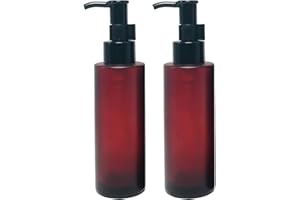 HAPPYUPCITY 100ML 3.4Oz Leere bernsteinfarbene Milchglasflasche mit schwarzem Pumpdeckel, Kosmetik, Make-up, Verpackung, Aufbewahrungsbehälter für ätherische Öle, Emulsion, Essenz, Toilettenartikel,