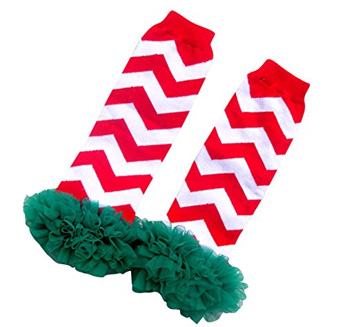 Pinkyee Little Girl'S Chevron Leg Warmers Green Tutu Ruffle