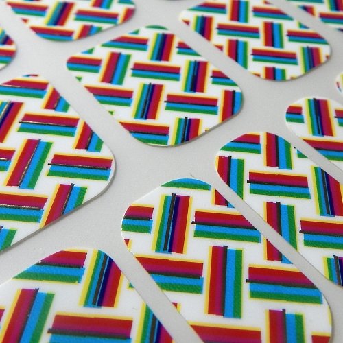 Chix Nails Nail Wraps Zingy Weave Coloured Rainbow Designer Fingers Toes Vinyl Foils Minx Trendy Style