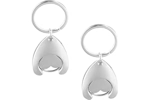 Nivofu,2 Pièces Jeton de Caddie en Metal,Porte-Clés pour Caddie,Amovible Clé de Jeton de Supermarché,Portatif Porte-Clés de Chariot avec Jeton,Clé de Déverrouillage pour Chariot(Cœur)