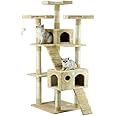 TG Cat Tree Cat Scratching Post 170 cm 2 Condos Dark Beige