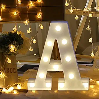 Marquee Alphabet Light Letters for Room Decor Lights - (A) Led Lights for Room Decoration - Asthetic Decorations Letter Light for Room Decor Light/ Kids Room Decor Items for Name Light