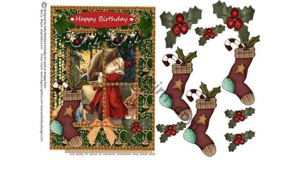 Meyer Regali Di Natale.Cut Away Oppure Lascia Regali Di Babbo Natale Nella Finestra Con Calze Da Sally Mcintyre Amazon It Casa E Cucina