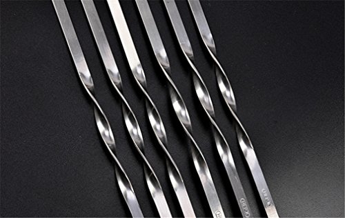 JasCherry 6 Stück Edelstahl Grillspieße Profi Grill Utensilien – Länge 50 cm - 3