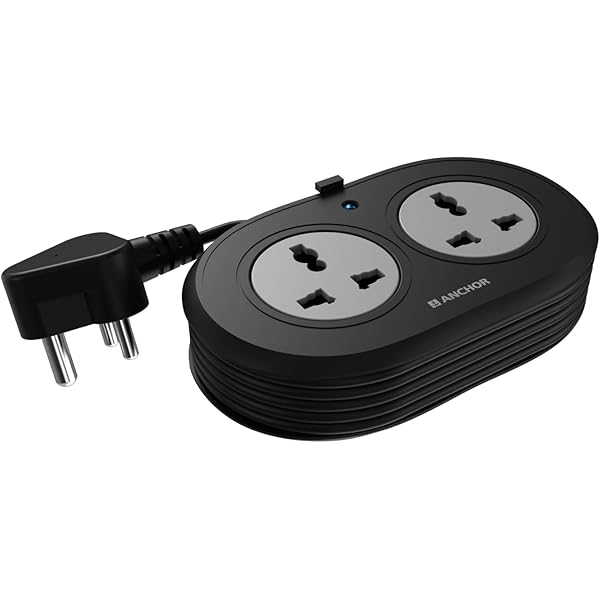 Anchor by Panasonic 6A 2 Pin Felx Box with 4 Mtr Cord | Universal