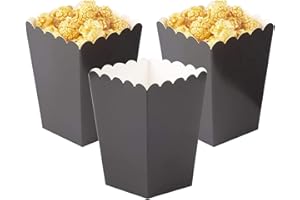 Ainmto 24 Stück Schwarze Popcorn Boxen,Popcorn Kästen,Popcorn Tüten,Mini Papier Popcorn Behälter für Filmabend-Party