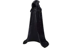 maxToonrain Black Cape Dress,Unisex Witch Velvet Vampire Cape Hooded Full Length Robe Cloak World Book Day Fancy Dress Halloween Costumes Accessories for Men(150)