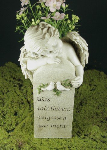 Grabengel an Stein „Was wir lieben, vergessen wir nicht“ - 3