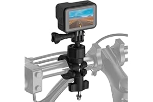 AuyKoo Support de Guidon pour caméra d'action, Support de vélo de Moto Porte-vélos Rotation 360° pour GoPro Hero 11/10/9/8/7/6 Insta360 DJI Osmo