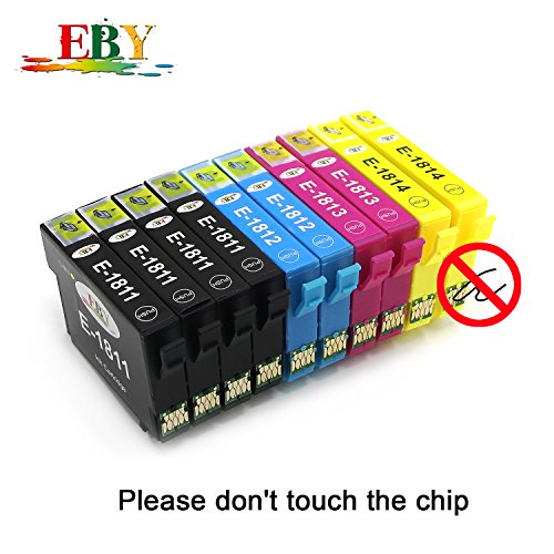 EBY Epson 18XL Compatible Cartuchos de Tinta Para Epson Expression Home XP102  XP202  XP212  XP215  XP205  XP225  XP30  XP302  XP305  XP312  XP315  XP322  XP325  XP402  XP412  XP415  XP405 XP405WH XP422   XP425 Impresoras 4 Negro 2 Cian 2 Magenta 2 Amarillo