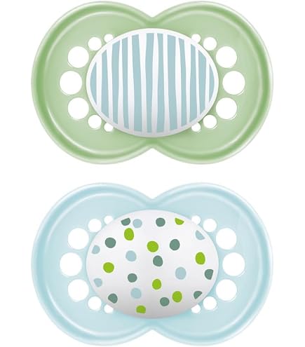 MAM Original Ciuccio Classico 18+ Mesi – 2 Pezzi, Colori Casuali, Simmetrico E Anatomico In Silicone, Con Scatola