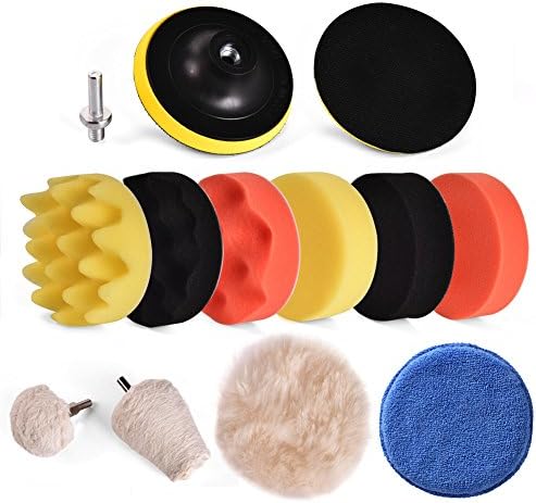 Starcrafter 11PCS Polishing Pads Set Sponge and Woolen Polishing Waxing Buffing Pads Kits Car Polishing Foam