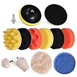 Material: Schaum, Wolle und Fusseln. Größe: 4 Zoll (100mm). Farbe: Schwarz, Gelb, Blau, Orange, Weiß. Geeignet für: Wachsen, Polieren, Versiegeln von Glasur, Reinigen des Rades