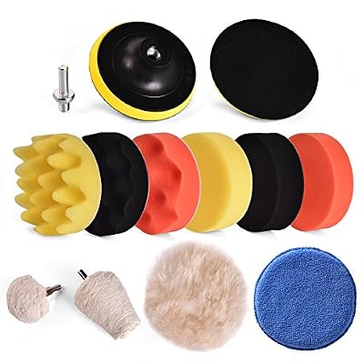 Starcrafter 11PCS Éponge de Polissage, Tampons de Polissage, Polishing Pads, Kit de Mousse pour Polisseuse de Voiture